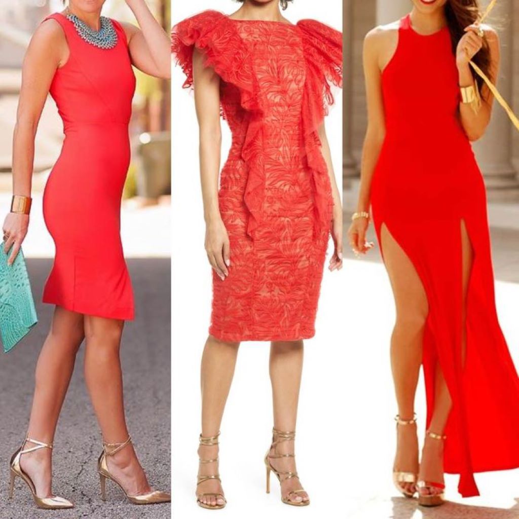 What color shoes go with a red dress?
