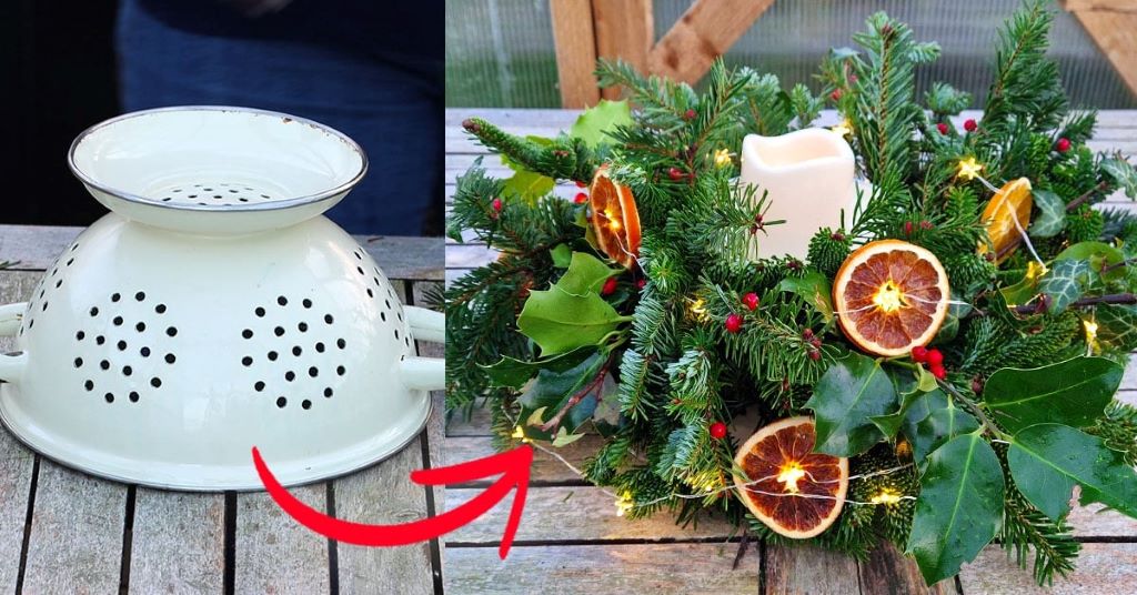 Eco friendly christmas table centerpieces using foraged items